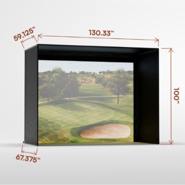 Dimension diagram for the Carl’s Place DIY golf simulator enclosure