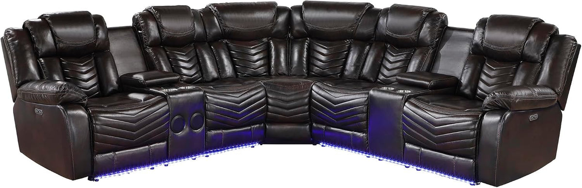 Upright Lexicon sectional with blue ambient base lighting