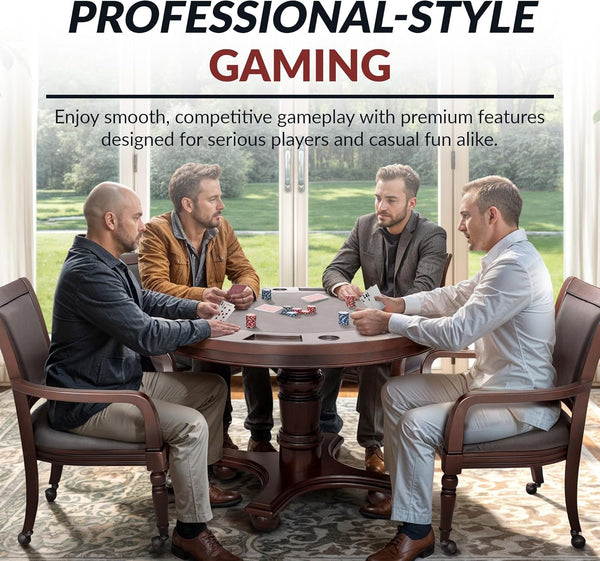 Bridgeport 2-in-1 Round Poker Table & Chair Set