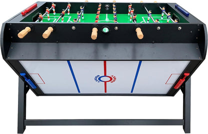 Triplex 55″ Telescopic Rods 3-In-1 Swivel Multi Game Table – Foosball, Pool/Billiards & Air Hockey