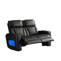 Power Recliner Chair Built for Theater Rooms, Dual Motor System, Massage and Heat, LED Lighting, Top Grain Leather