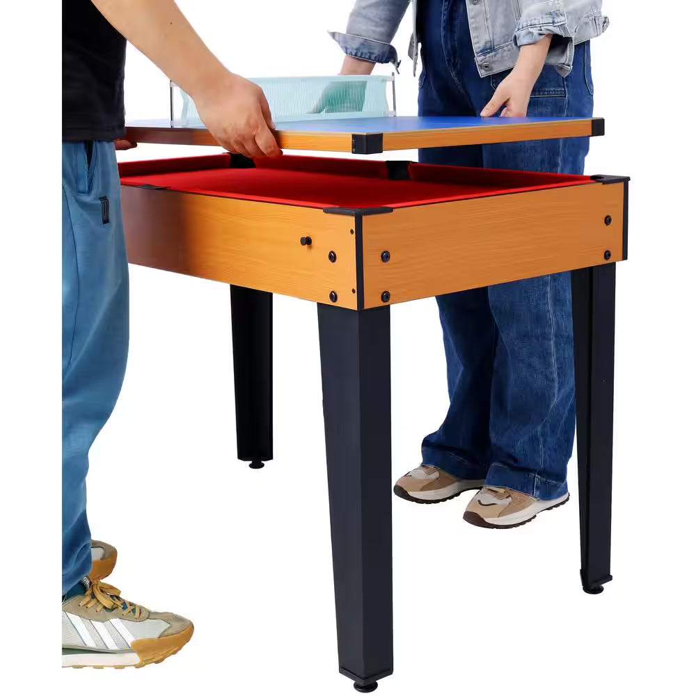 5-In-1 Multi-Game Tables - Billiards, Push Hockey, Foosball, Ping Pong and Basketball Perfect for Home Practice