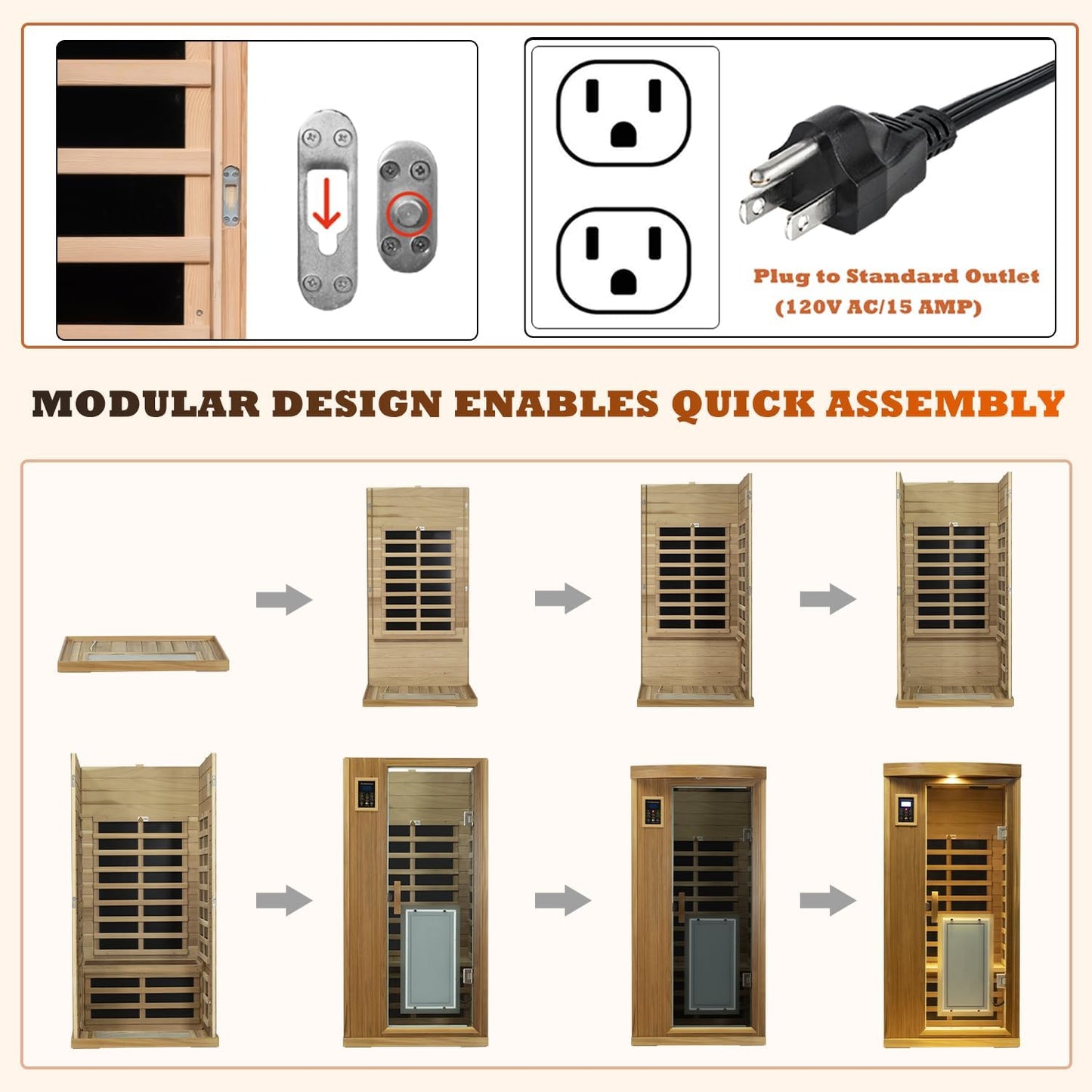 1-2 Person Infrared Sauna for Home, Low EMF Far Infrared Sauna, 1450 Watts Red Cedar Wood Sauna with Door Heating Panel, Control, Bluetooth, 8 Heating Panels, 7 Color Lights, Outdoor Lamp