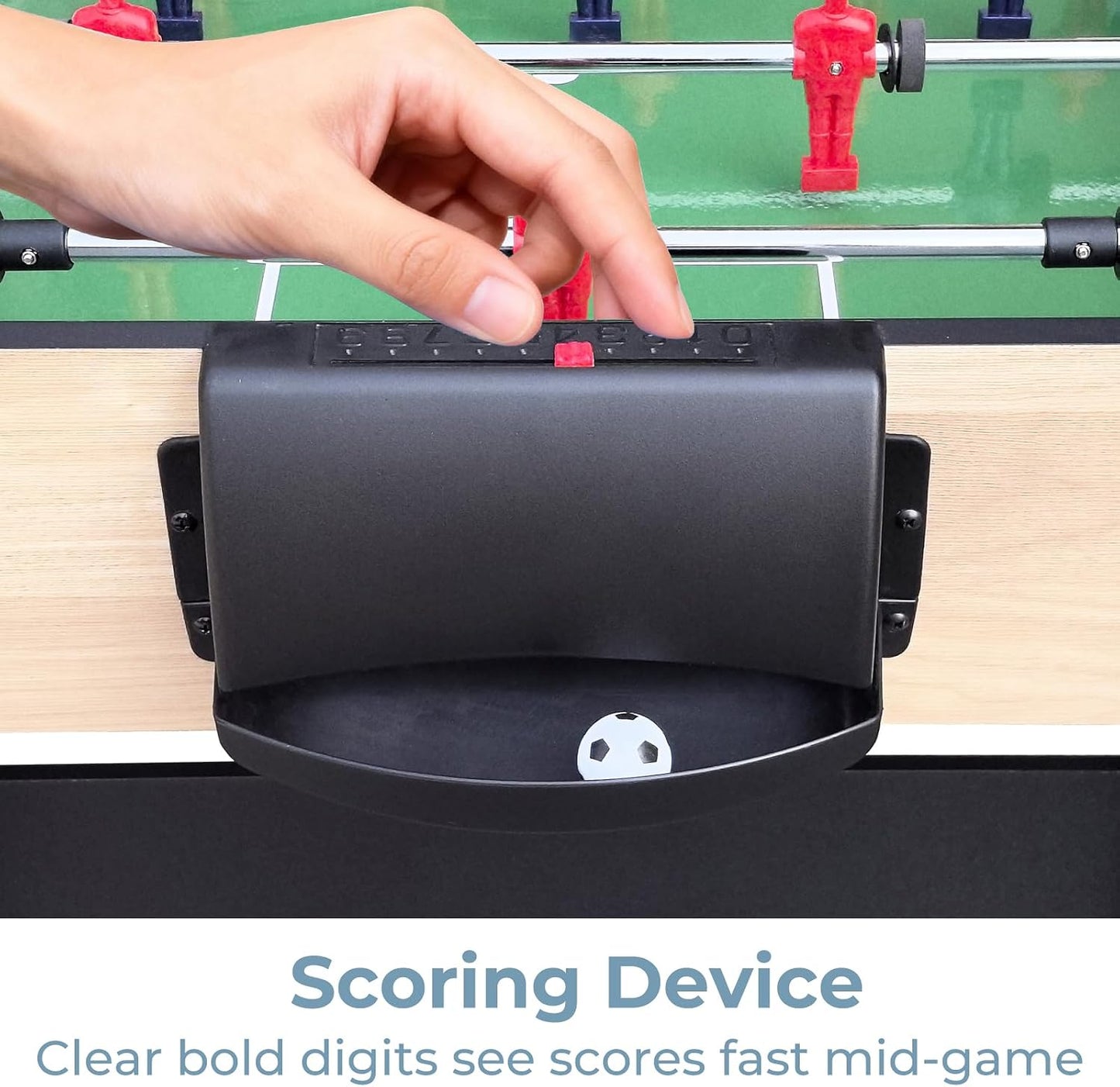 Foosball Table, 55/52/48 Large Size Soccer Game Tables for Adults & Kids, Table Games Includes 2 Foldable Cup Holders & 2/4 Balls with Sturdy Leg Levelers