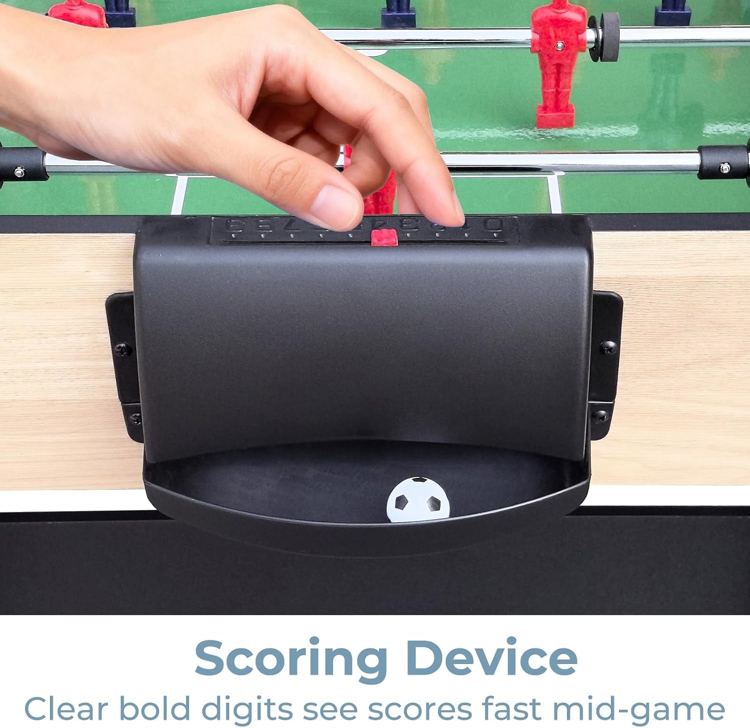 Foosball Table, 55/52/48 Large Size Soccer Game Tables for Adults & Kids, Table Games Includes 2 Foldable Cup Holders & 2/4 Balls with Sturdy Leg Levelers