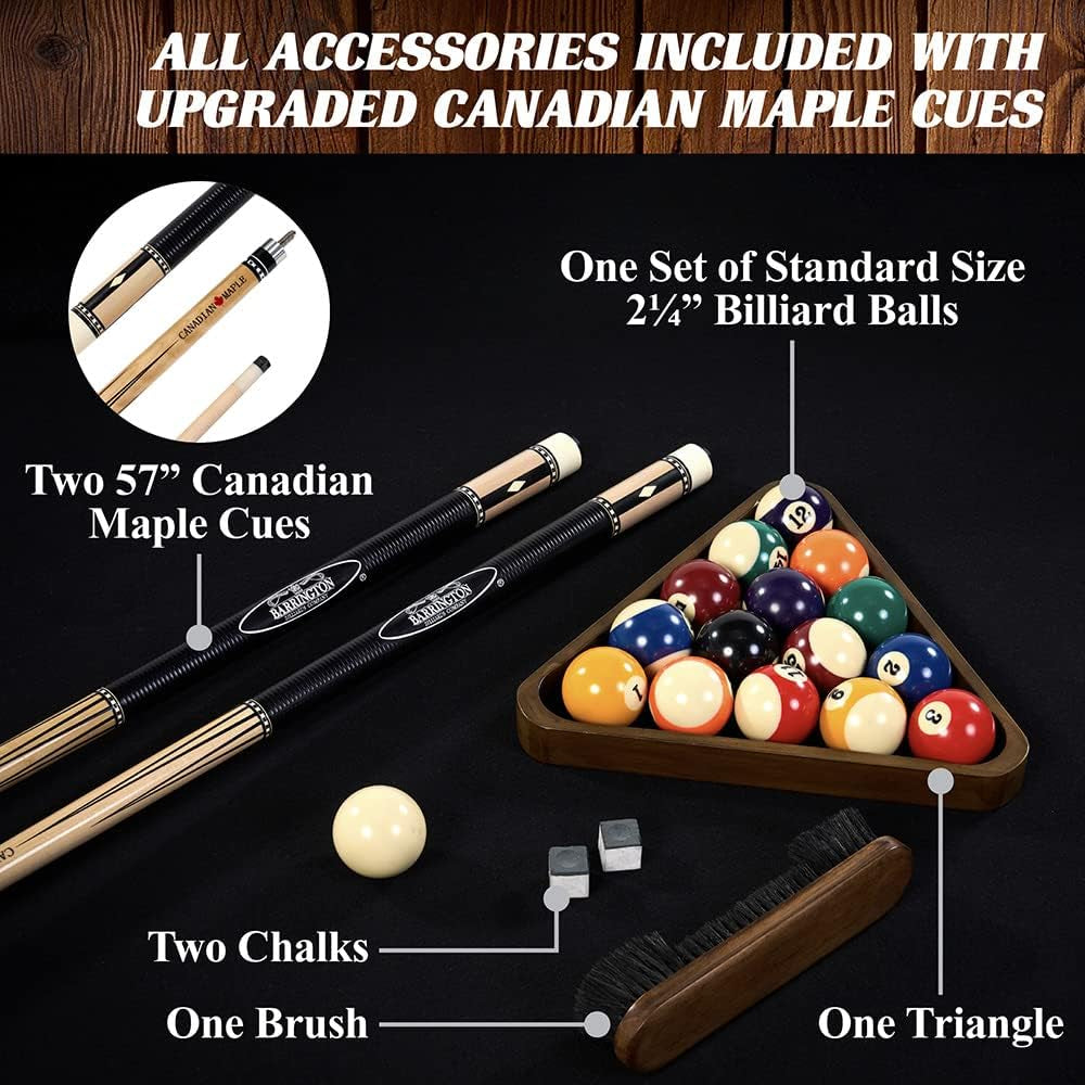 Drop Pocket Pool Table with Pool Ball and Cue Stick Set
