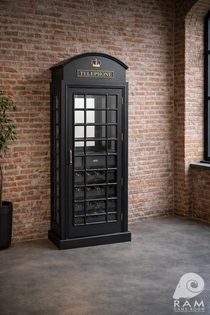 English Phone Booth Bar Cabinet | RAM Game Room