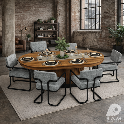 Prohibition poker table with matching walnut dining top