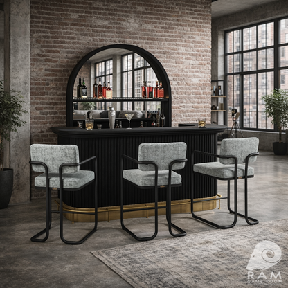 Front view of the Prohibition 84-inch cocktail home bar