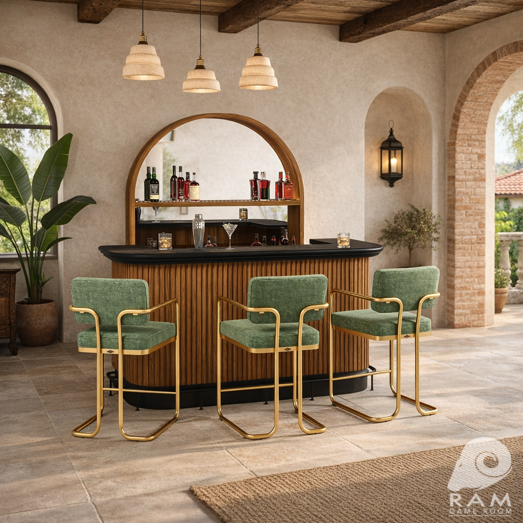 Front view of the Prohibition 84-inch cocktail home bar
