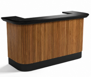 Prohibition 84-inch matte walnut and black home bar by RAM Game Room