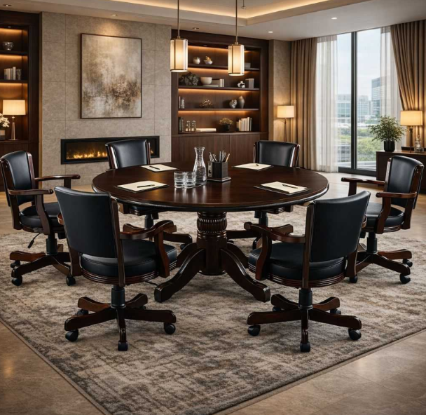 RAM convertible poker and dining table in a home game room