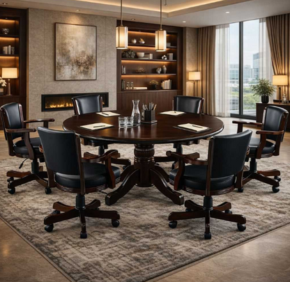 RAM convertible poker and dining table in a home game room