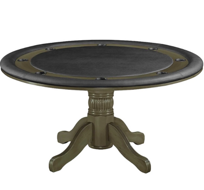RAM Pub Series 60-inch poker table in Slate with padded rail, cup holders, and vinyl playing surface