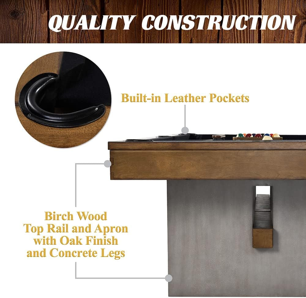 Drop Pocket Pool Table with Pool Ball and Cue Stick Set