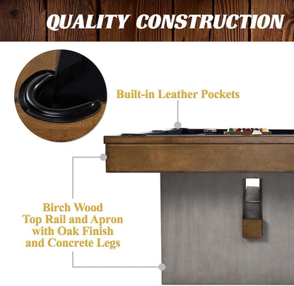 Drop Pocket Pool Table with Pool Ball and Cue Stick Set