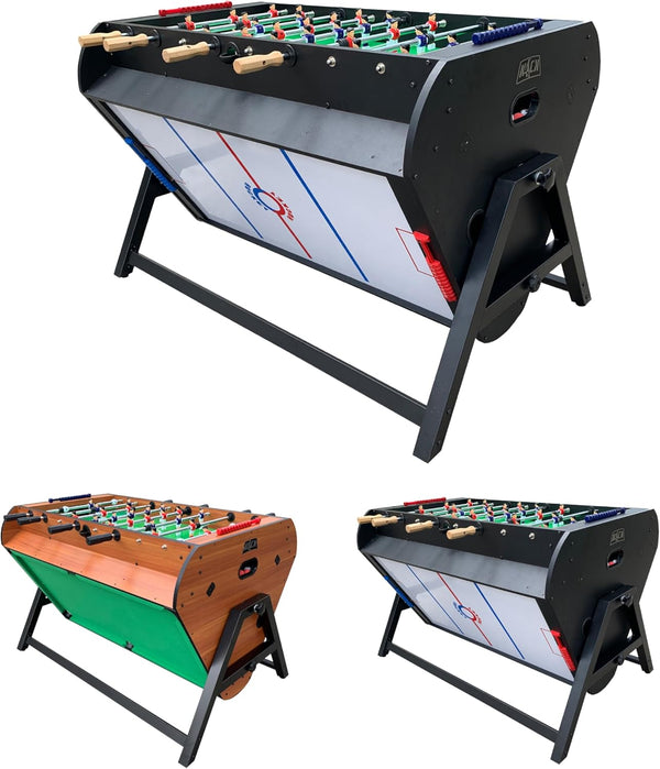 Triplex 55″ Telescopic Rods 3-In-1 Swivel Multi Game Table – Foosball, Pool/Billiards & Air Hockey
