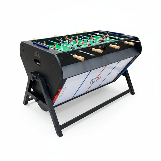 Triplex 55″ Telescopic Rods 3-In-1 Swivel Multi Game Table – Foosball, Pool/Billiards & Air Hockey