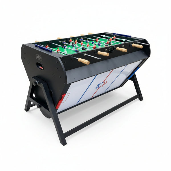 Triplex 55″ Telescopic Rods 3-In-1 Swivel Multi Game Table – Foosball, Pool/Billiards & Air Hockey