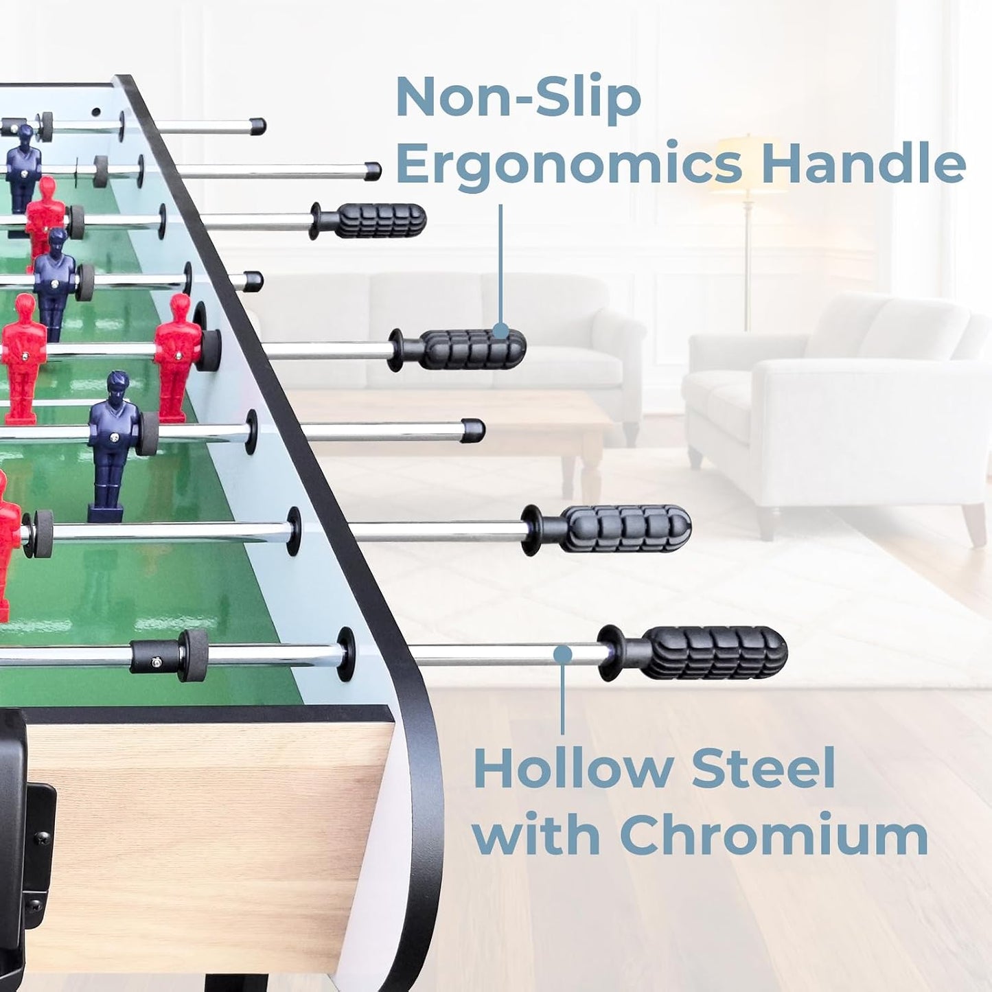 Foosball Table, 55/52/48 Large Size Soccer Game Tables for Adults & Kids, Table Games Includes 2 Foldable Cup Holders & 2/4 Balls with Sturdy Leg Levelers