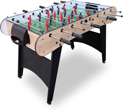 Foosball Table, 55/52/48 Large Size Soccer Game Tables for Adults & Kids, Table Games Includes 2 Foldable Cup Holders & 2/4 Balls with Sturdy Leg Levelers