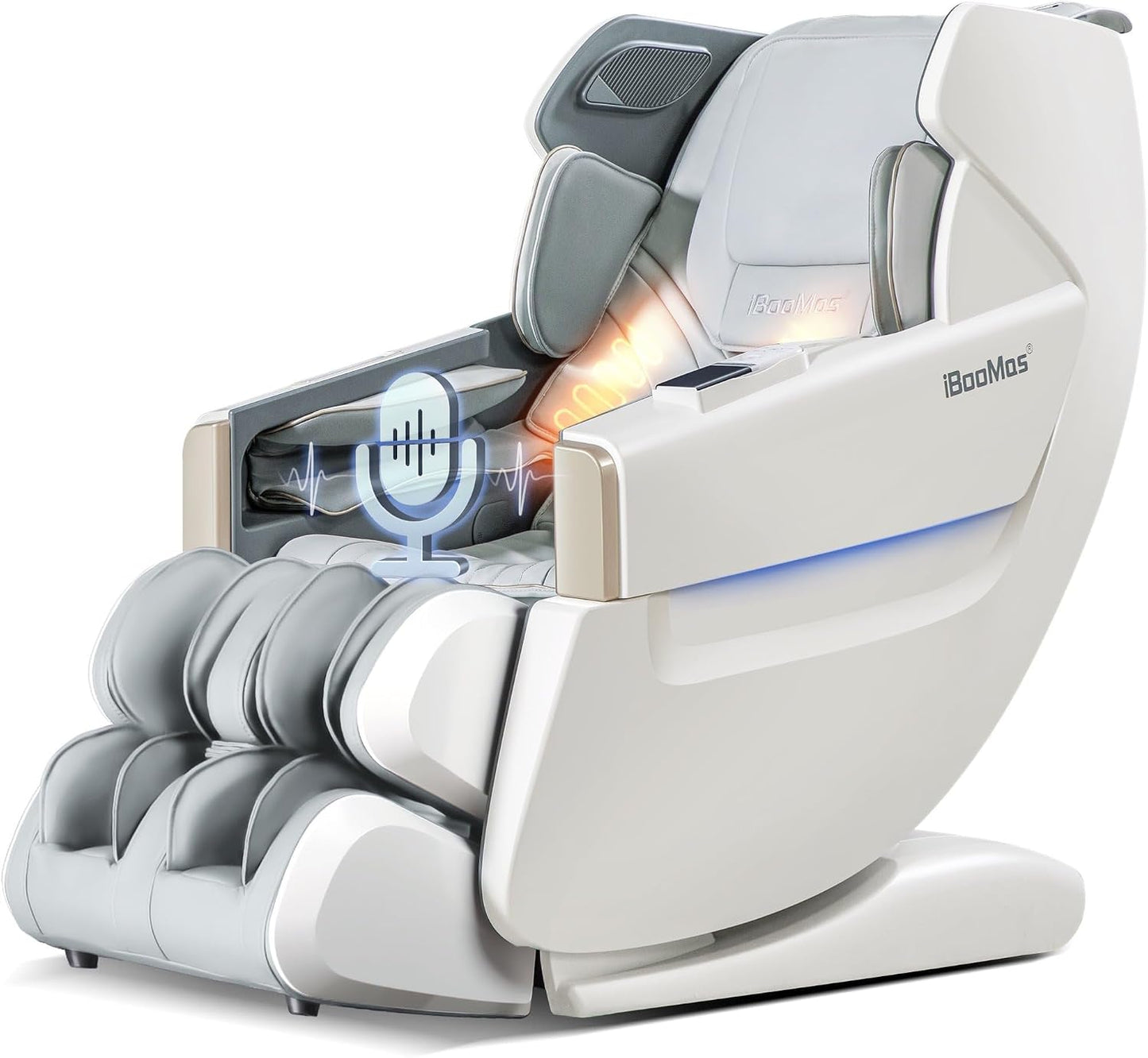 2026 4D Full Body Massage Chair, Zero Gravity, Shiatsu Recliner, SL Track Massage, Heating, Bluetooth, White