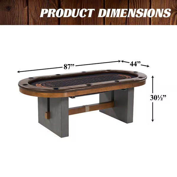 Urban 10-Player Poker Table with Convertible Dining Top
