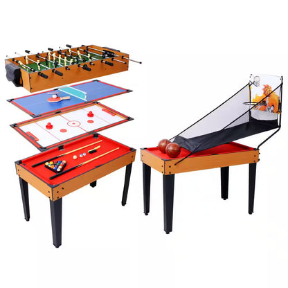 5-In-1 Multi-Game Tables - Billiards, Push Hockey, Foosball, Ping Pong and Basketball Perfect for Home Practice