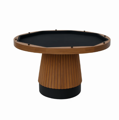 RAM Prohibition 48-inch convertible table in matte Walnut with its reversible top and concealed storage