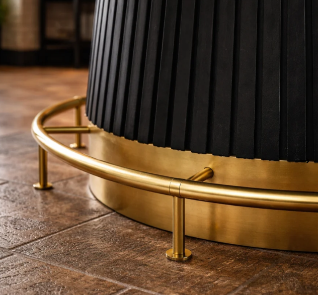 RAM Prohibition 60-inch matte black poker table with optional foot rail