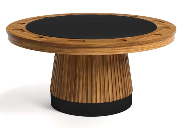 Prohibition poker table shown in a luxury residential game room