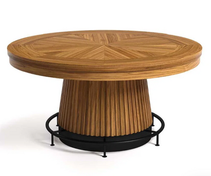 RAM Prohibition 60-inch table in matte walnut with optional dining top