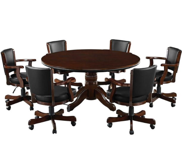 RAM convertible poker and dining table in a home game room