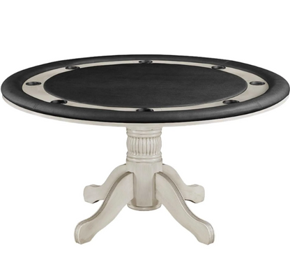 RAM Pub Series 60-inch poker and dining table in Antique White