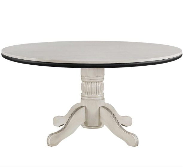 RAM Pub Series 60-inch poker and dining table in Antique White